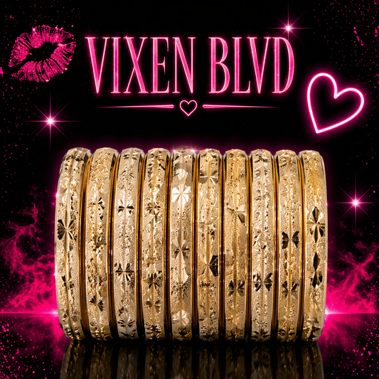 VIXEN BLVD Luxury Gold Stack (12 Bangles)